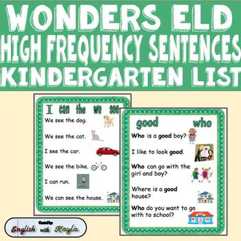 Preview of Wonders High Frequency Word Simple Sentences For ELLs