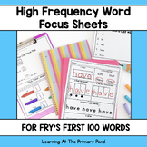 High Frequency Word Worksheets | Fry’s First 100 Sight Words
