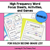 High Frequency Words Worksheets & Games BUNDLE | Dolch Sec