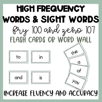 Preview of High Frequency Word | Sight Word | Skill Builders | Word Wall | Fry 100 Zeno 107