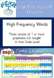 High Frequency Word list for Braintree Phonics Code Level Readers