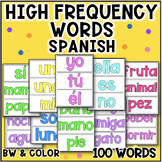 High Frequency Words | Word Wall | 100 TERMS | Spanish Rea