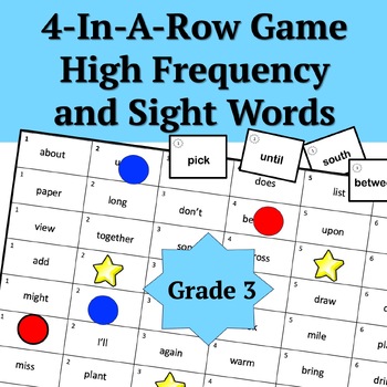 Preview of High Frequency and Sight Word “4-In-A-Row” Interactive Game | Grade 3 | Editable