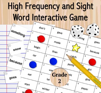 Preview of High Frequency and Sight Word “4-In-A-Row” Interactive Game | Grade 2 | Editable