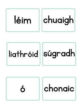 Preview of High Frequency Words Gaeilge 41-80 Snap Cards