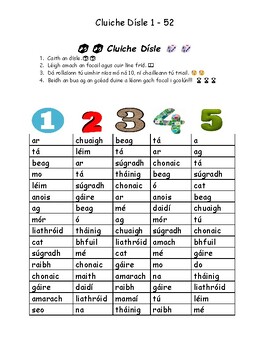 Preview of High Frequency Words Gaeilge Dice Game 1-52