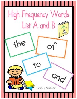 Preview of 200 High Frequency Word Cards (Literacy First) List A and B