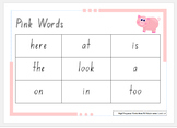 High Frequency Words/Sight Words for PM Reader Series Level 1-8