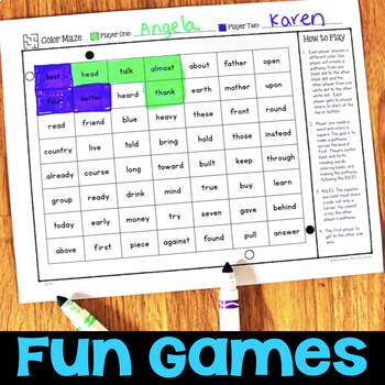 high frequency words partner games sight word partner