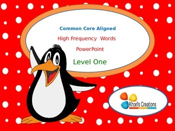 Preview of High Frequency Words PowerPoint (Level 1)