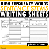 High Frequency Words Sentence Stem Writing Sheets
