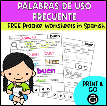 High Frequency Words In Spanish FREEBIE By Planeta Hola TpT