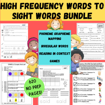 Preview of High Frequency Words to Sight Words Worksheets