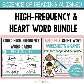 Preview of High-Frequency Words and Heart Word Cards with EDITABLE Worksheets and Games