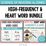 High-Frequency Words and Heart Word Cards with EDITABLE Wo