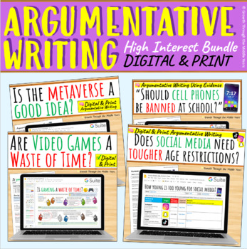 Preview of High Interest Argumentative Writing Bundle (Digital & Print)