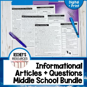 Preview of High-Interest Informational Articles Bundle for Middle School