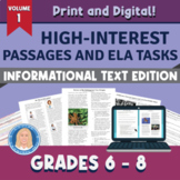 Reading Passages & Comprehension Tasks | Informational Text Edition | Grades 6-8