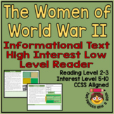 High Interest Low Level Women of World War II - Deep Learn