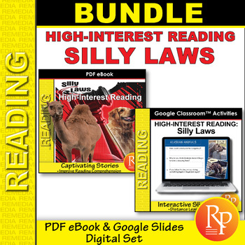 Preview of High Interest Reading Passages - SILLY LAWS: Fun Stories - Cloze-Reading Lessons