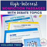 *NEW!* High-Interest Nonfiction Passage with Debates - Exp