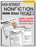 High-Interest Nonfiction Passages (Middle School)