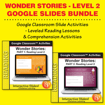 Preview of HIGH INTEREST READING BUNDLE Wonder Stories Lvl 2 GOOGLE ACTIVITY SLIDES