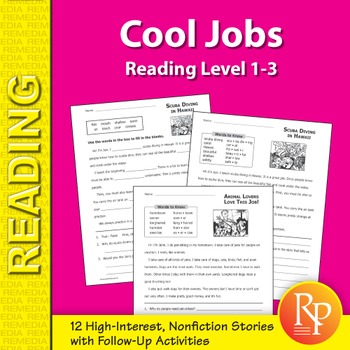 Preview of High Interest Reading Passages COOL JOBS Stories & Comprehension Activities