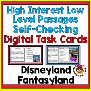 Preview of High Low Reading & Comprehension DIGITAL Task Cards Self-Checking