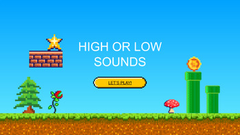Preview of High/Low sounds game l video game themed l 23 questions