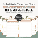 High / Middle School Substitute Teacher Note Bundle | MidC