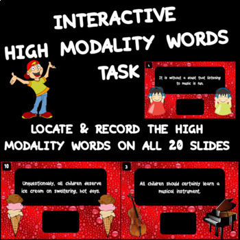 Preview of High Modality Words Google Interactive Task for Persuasive Writing & Debating