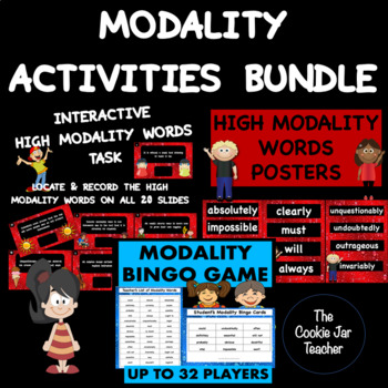 Preview of High Modality Words Interactive Slides & Poster PLUS Modality Words Bingo Bundle