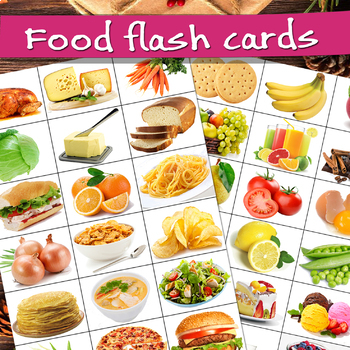 Preview of High Quality Printable Flash Cards Bundle (Animal and Food flashcards)