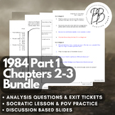 High School -1984 Part 1 Chapters 2-3 Bundle -Analysis, Qu