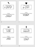 Algebra 2 Simplifying Radical Expressions Scavenger Hunt H