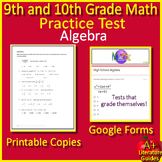 9th and 10th Grade NWEA Map Math Practice Test - Algebra T