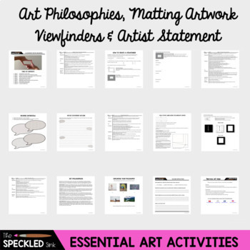 Preview of Essential Art Lessons: Artist Statement, Philosophies, Viewfinders,  Mat Artwork