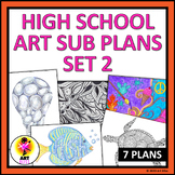 Middle, High School Art Sub Lesson Plans Bundle, Set 2