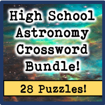 Preview of High School Astronomy Crossword Puzzle Bundle (28 Puzzles!)