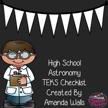 Preview of High School Astronomy TEKS Checklist