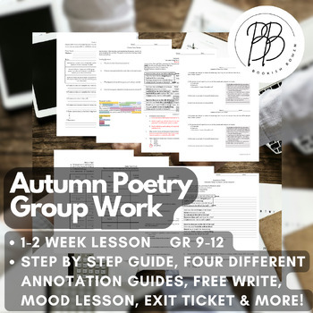 Preview of High School - Autumn/Fall Poetry Group Work Lesson - 1-2 Weeks - Differentiation