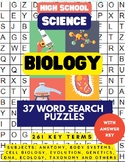 High School Biology: 37 Word Search Puzzles with answer key