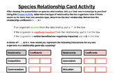 High School Biology -Ecology Species Relationship Activity