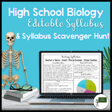 High School Biology Editable Syllabus Template and Syllabu