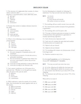 high school biology final exam by the triple point tpt