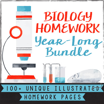 Preview of High School Biology Homework Worksheets Bundle