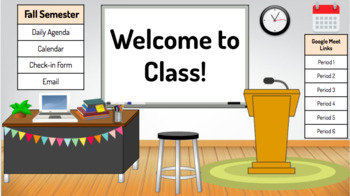 Preview of High School Bitmoji Ready Online Classroom Homepage Template