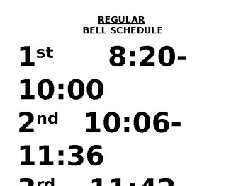 Preview of High School Block Bell Schedule Posters- Editable in PPTX Slides!