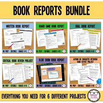 Preview of Middle or High School Book Report / Post-reading Projects Bundle